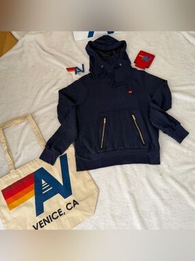 - NWT AVIATOR NATION NINJA HOODIE - Navy Extra Small + Tote Bag